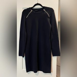 MAJE Navy Dress with Zipper Detail